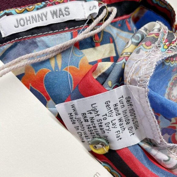 NEW Johnny Was Hillan Morii Tunic Women’s Size S Multicolor Printed Silk Blouse - Picture 10 of 10